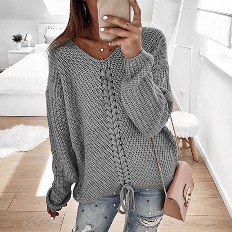 Women's V Knitted Sweater