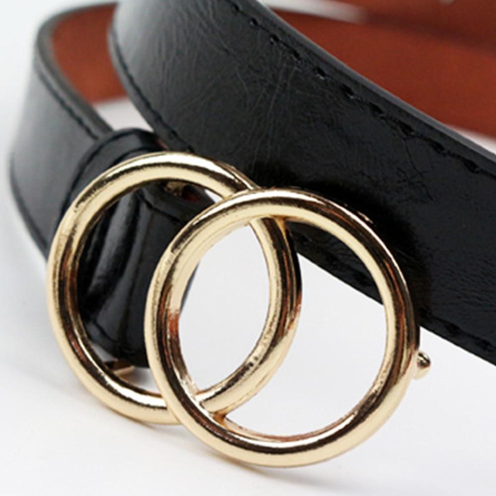 Women's Leather Double Ring Buckle
