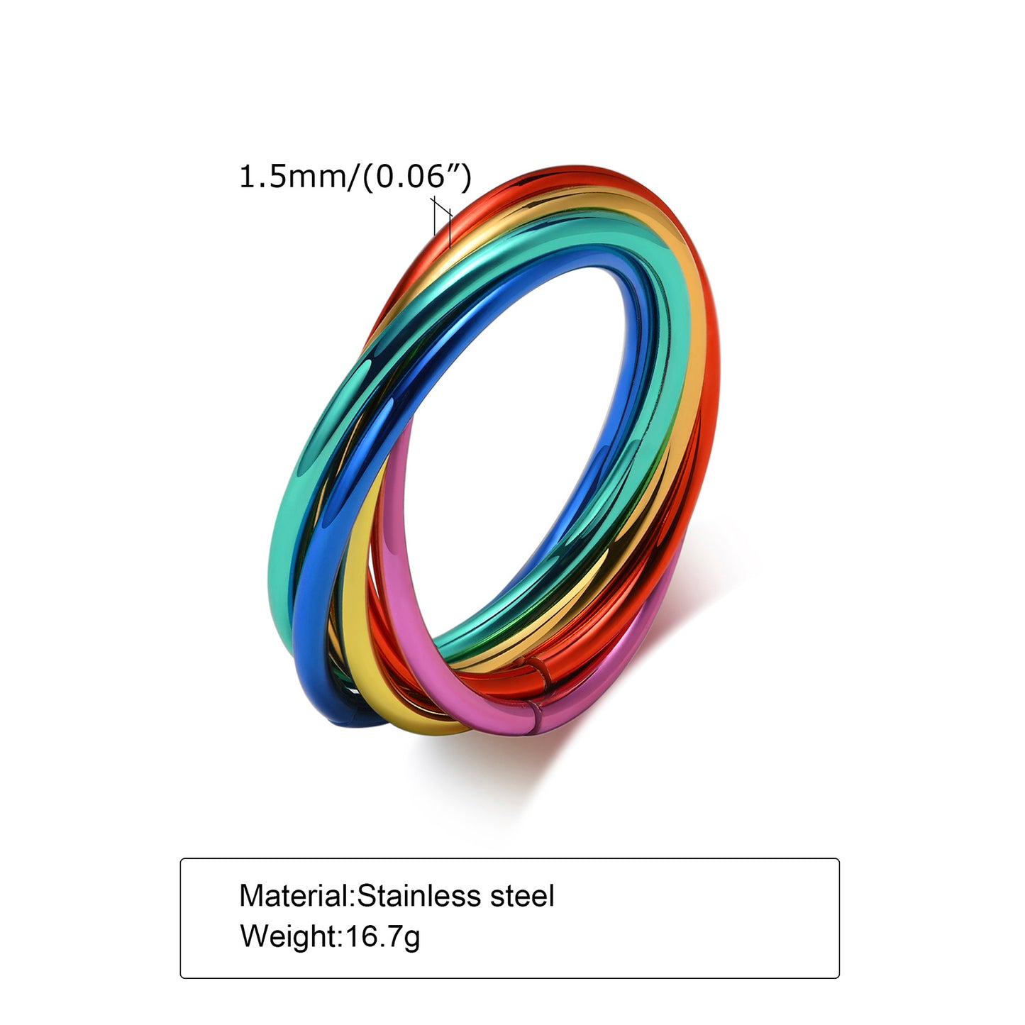 LGBTQ Pride Interlocked Rolling Rings