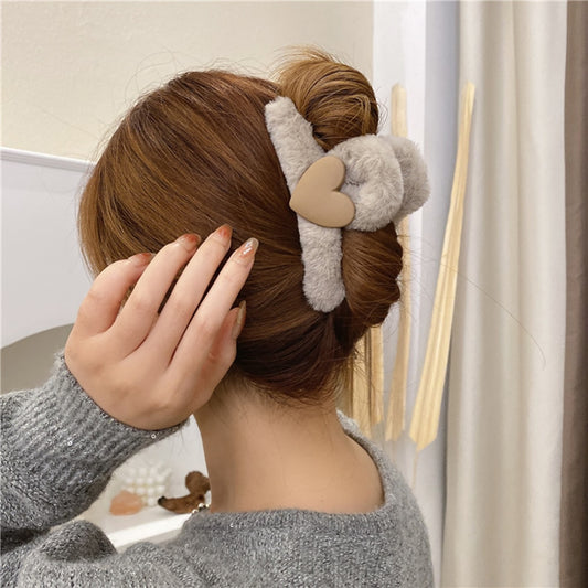 Heart Plush Hair Clip