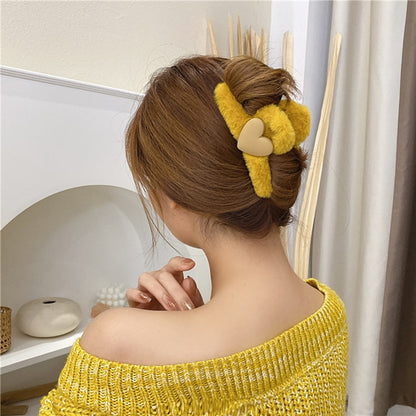 Heart Plush Hair Clip