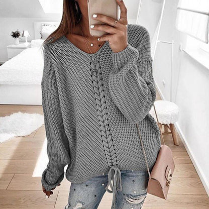 Women's V Knitted Sweater
