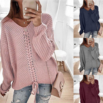 Women's V Knitted Sweater