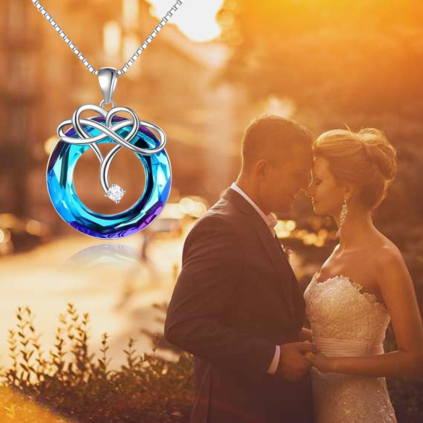 For Love - I Love You until Infinity Runs Out Crystal Infinity Necklace