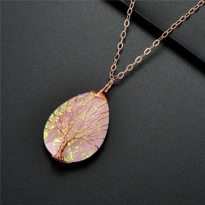Tree of Life Copper Wire Wrapped Necklace