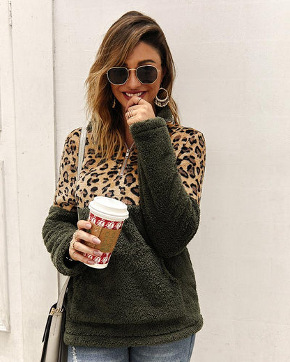 Women's Leopard Faux Pullover