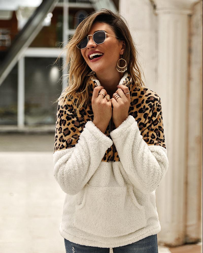 Women's Leopard Faux Pullover