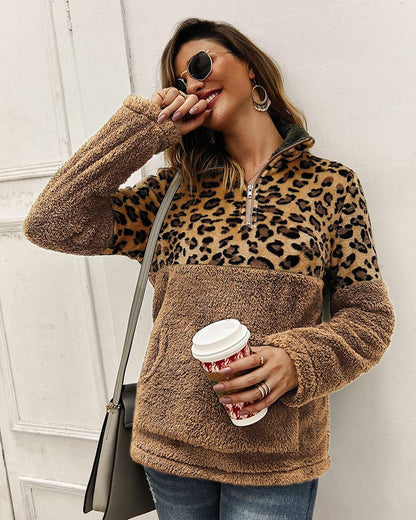 Women's Leopard Faux Pullover