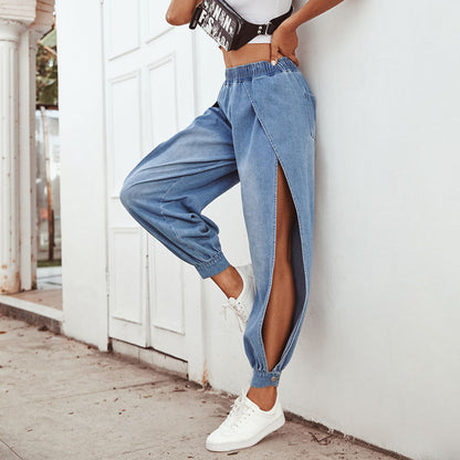 Women's Split Denim Pants