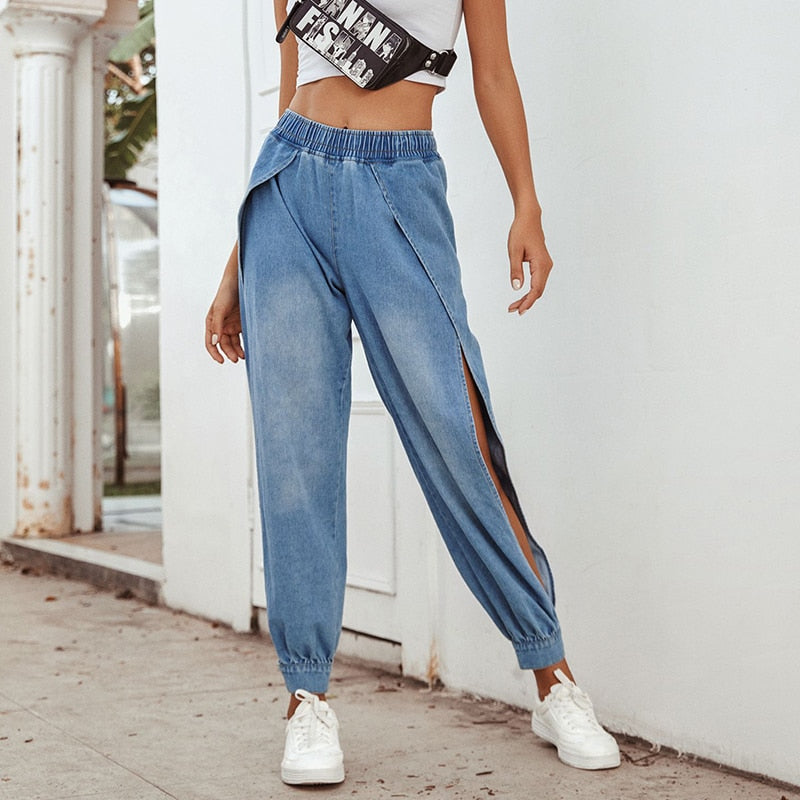 Women's Split Denim Pants