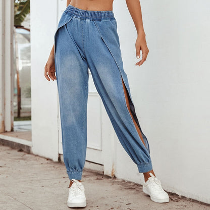 Women's Split Denim Pants