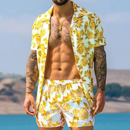 Summer Collar Shirts Shorts