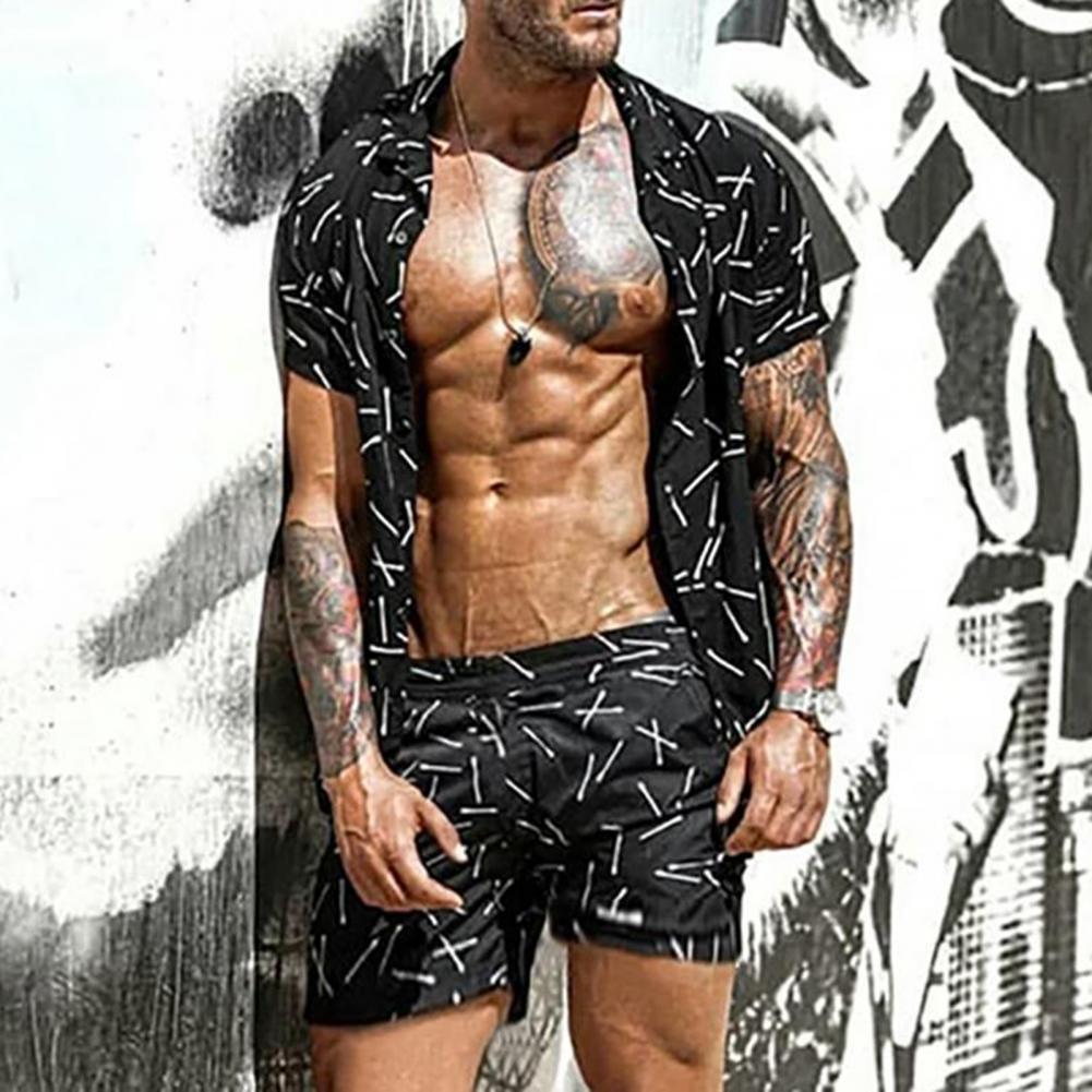 Summer Collar Shirts Shorts