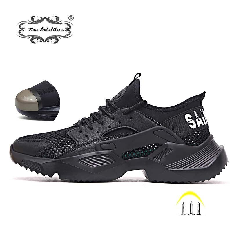 New exhibition Work Safety Shoes 2019 fashion sneakers Ultra light soft bottom Men Breathable Anti smashing Steel Toe Work Boots