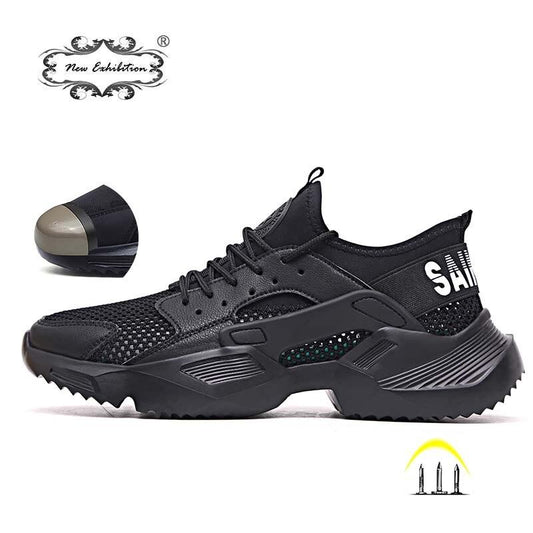 New exhibition Work Safety Shoes 2019 fashion sneakers Ultra light soft bottom Men Breathable Anti smashing Steel Toe Work Boots