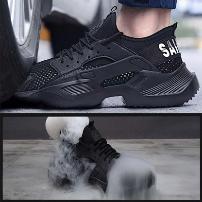 New exhibition Work Safety Shoes 2019 fashion sneakers Ultra light soft bottom Men Breathable Anti smashing Steel Toe Work Boots