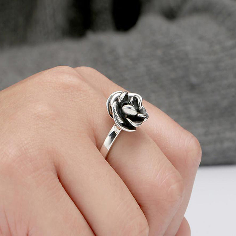 Rose Self-defense Ring Sterling Silver Adjustable