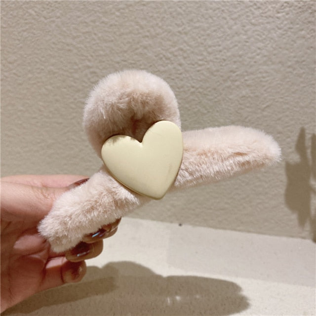 Heart Plush Hair Clip