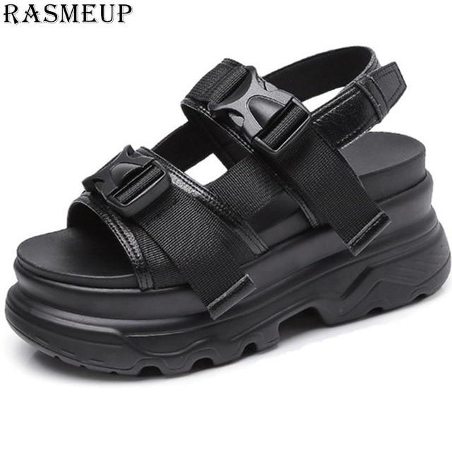 Women's Leather Platform Sandals