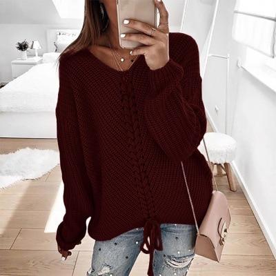 Women's V Knitted Sweater