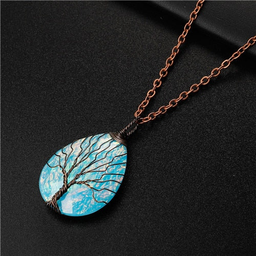Tree of Life Copper Wire Wrapped Necklace
