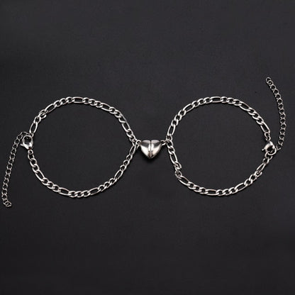 Couple Bracelet Heart Magnetic ( 2 pcs Stainless Steel)