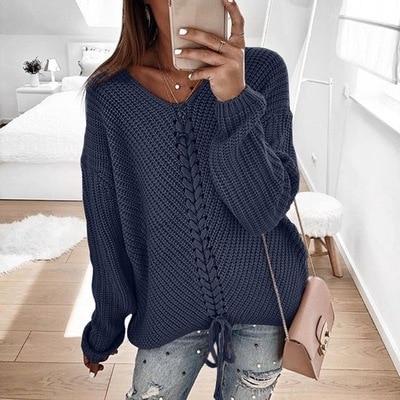 Women's V Knitted Sweater