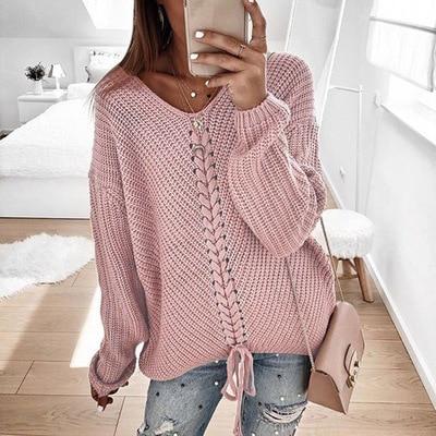 Women's V Knitted Sweater