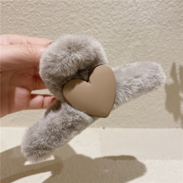 Heart Plush Hair Clip